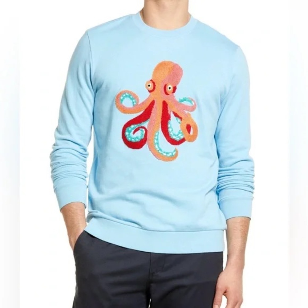Bonobos Light Blue Sweater with Octopus Design